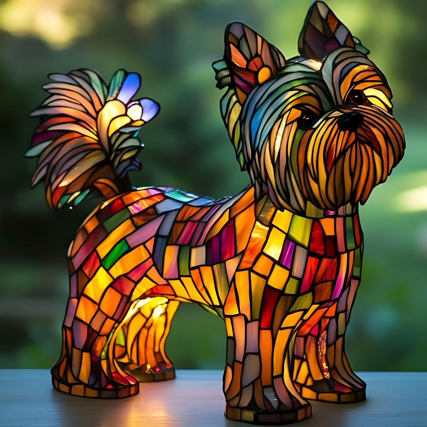Plume – Lampada magica per cani in vetro colorato