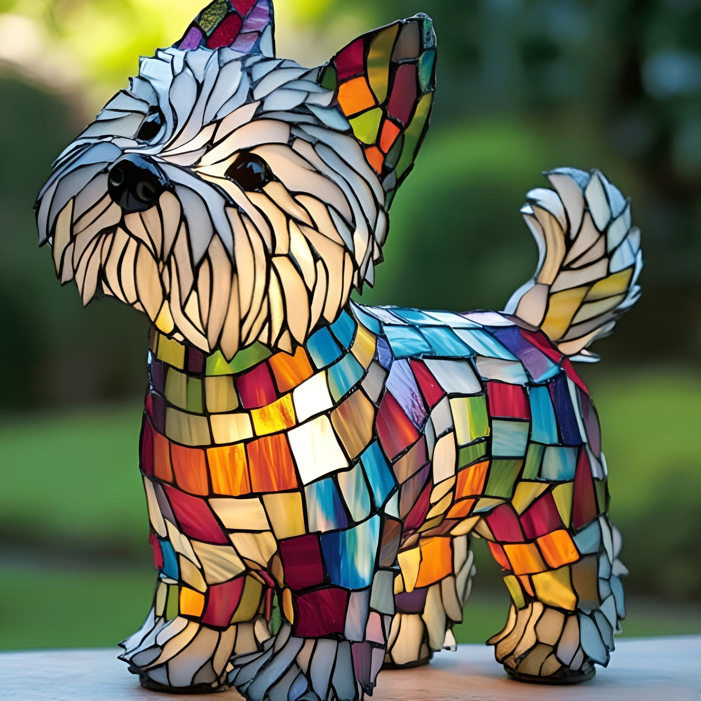 Toutou – Lampada magica per cani in vetro colorato