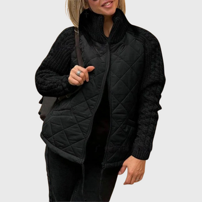 Giacca patchwork con finiture morbide