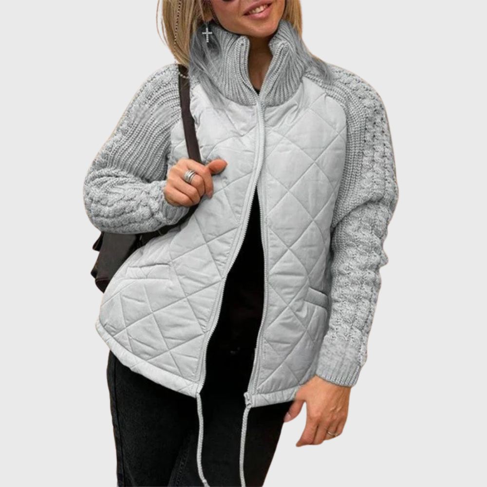 Giacca patchwork con finiture morbide