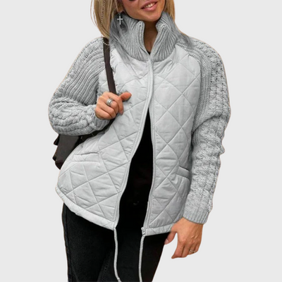 Giacca patchwork con finiture morbide