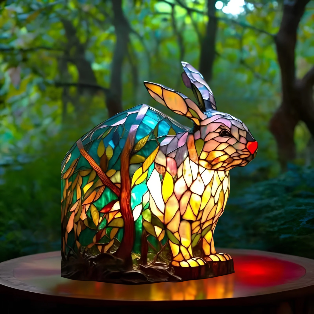 Pinpin – Lampada coniglio in vetro colorato magico