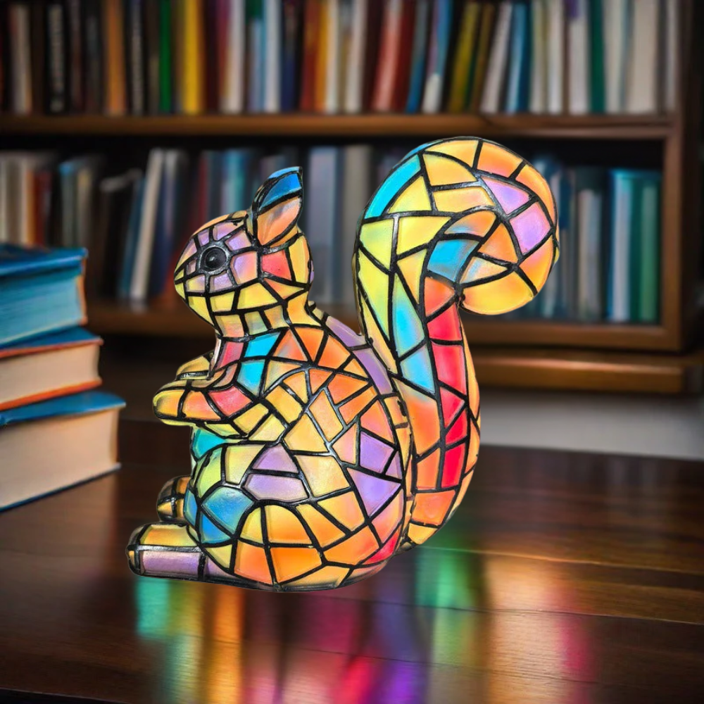 Pompon – Lampada scoiattolo magica in vetro colorato