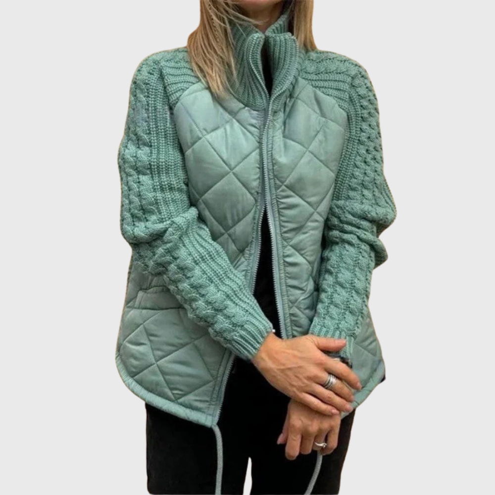 Giacca patchwork con finiture morbide