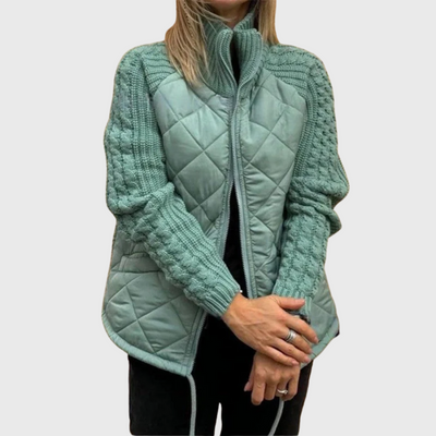 Giacca patchwork con finiture morbide