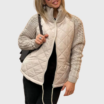 Giacca patchwork con finiture morbide