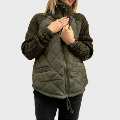 Giacca patchwork con finiture morbide