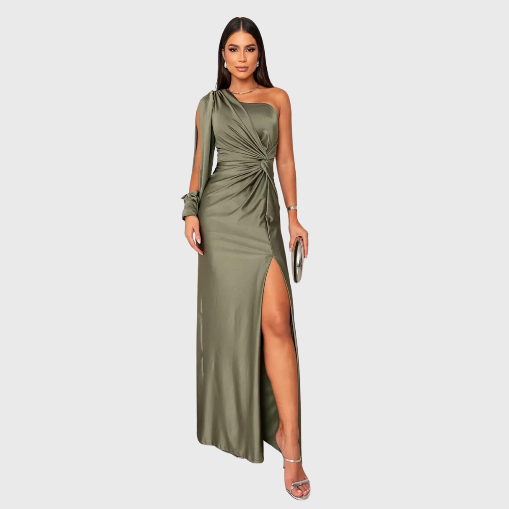 Elegante abito lungo monospalla