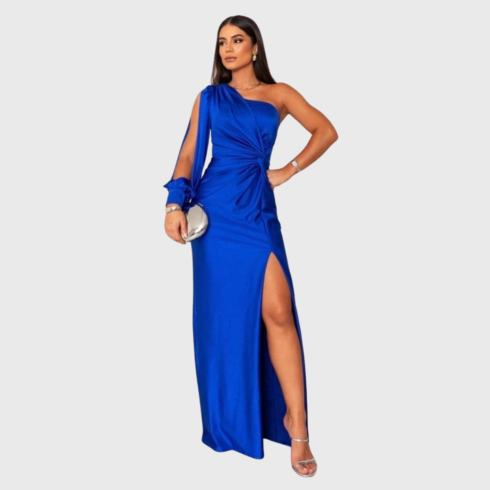 Elegante abito lungo monospalla