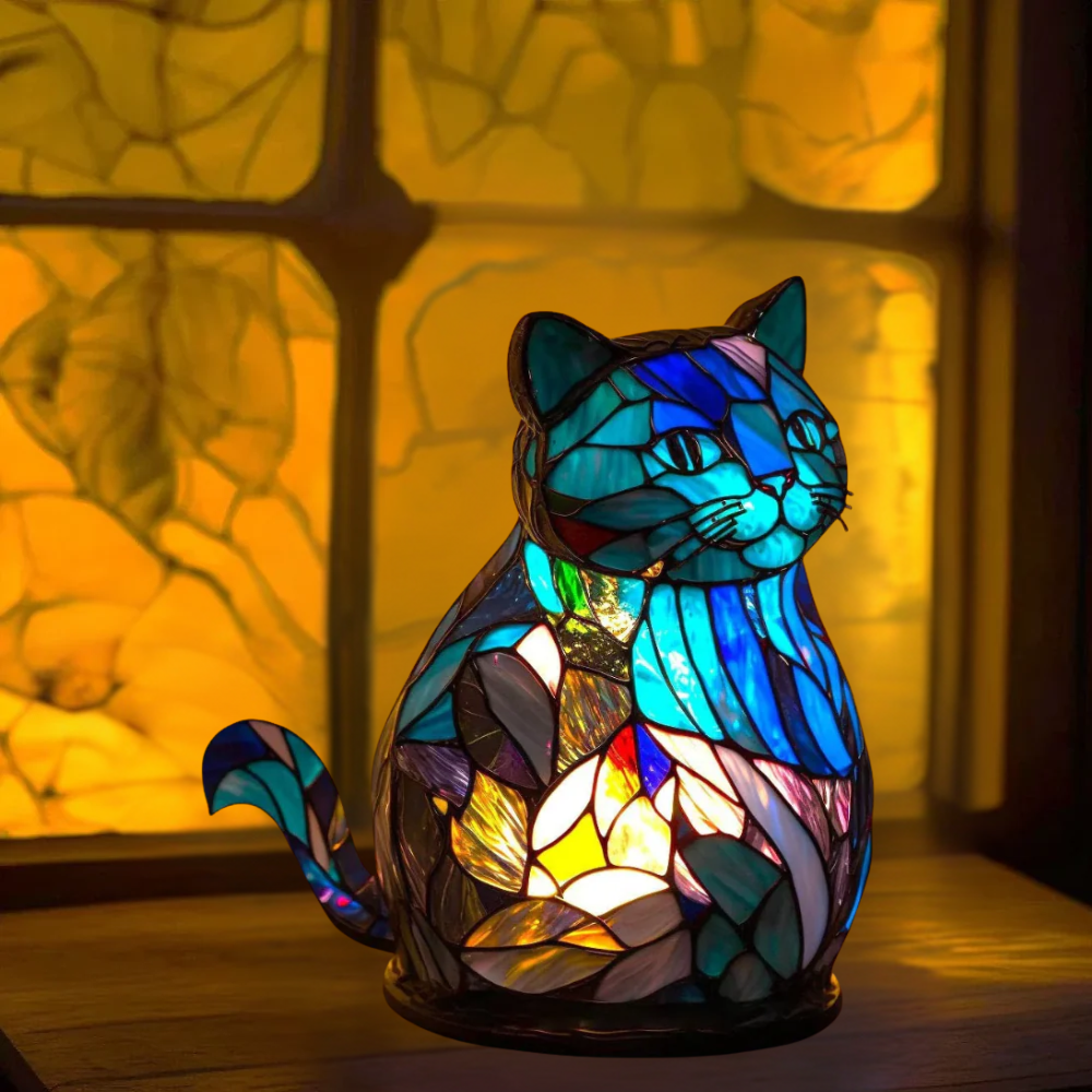 Nala – Lampada magica per gatti in vetro colorato