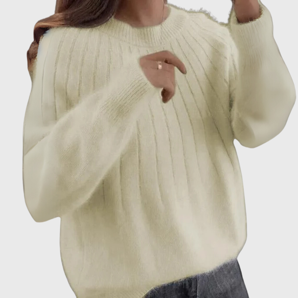 Maglione girocollo con collo morbido