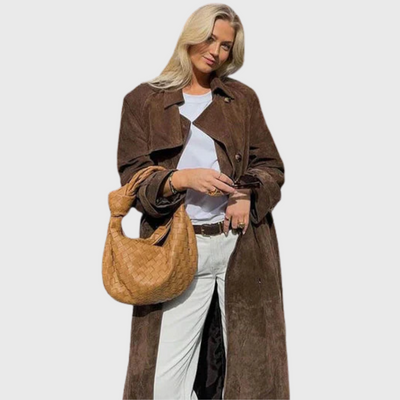 Trench in pelle scamosciata