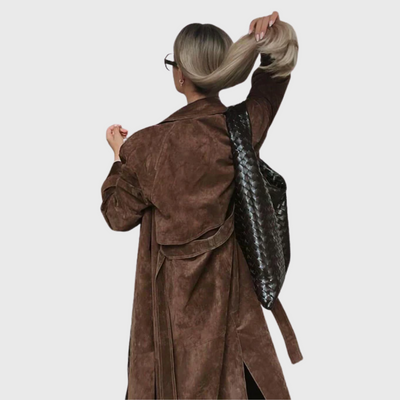 Trench in pelle scamosciata