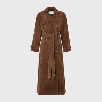 Trench in pelle scamosciata