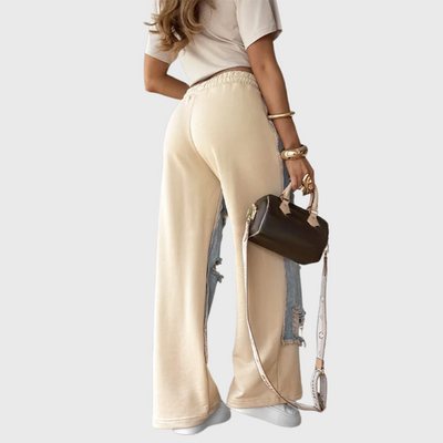 Jeans Larghi A Strati Con Inserto Jogger