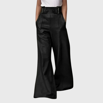 Pantaloni a gamba larga e vita alta