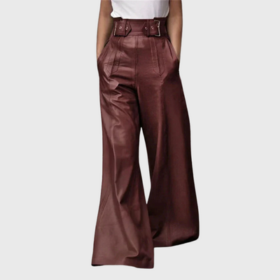 Pantaloni a gamba larga e vita alta