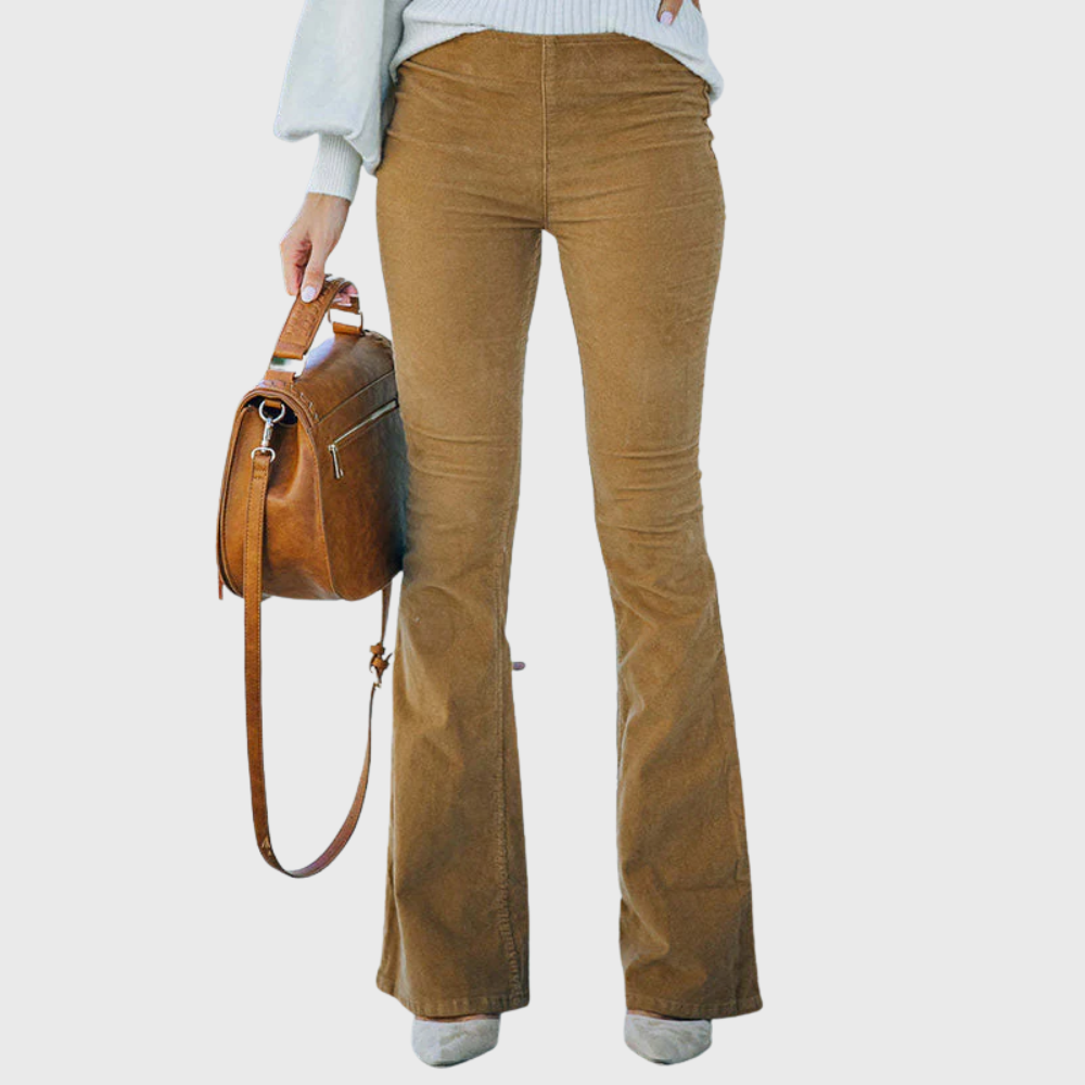 Pantaloni in velluto a coste a vita alta