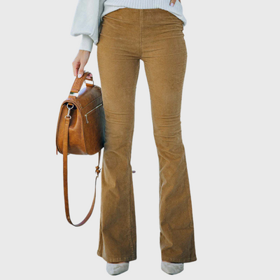 Pantaloni in velluto a coste a vita alta