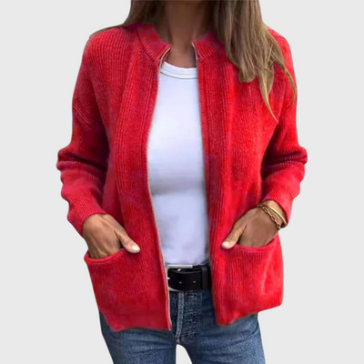 Cardigan autunnale con cerniera lampo