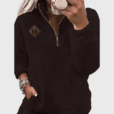 Elegante Giacca Con Zip e Maniche Lunghe