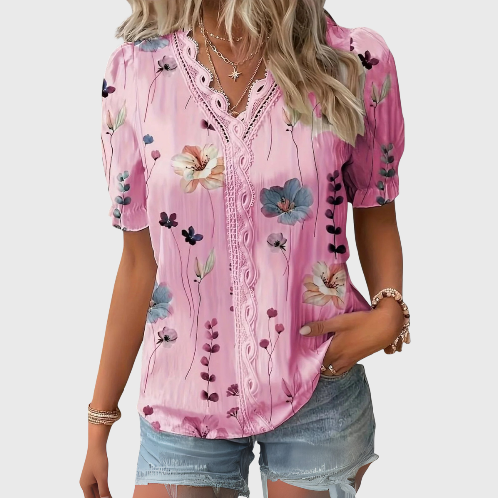 Emily - Blusa elegante con scollo a V