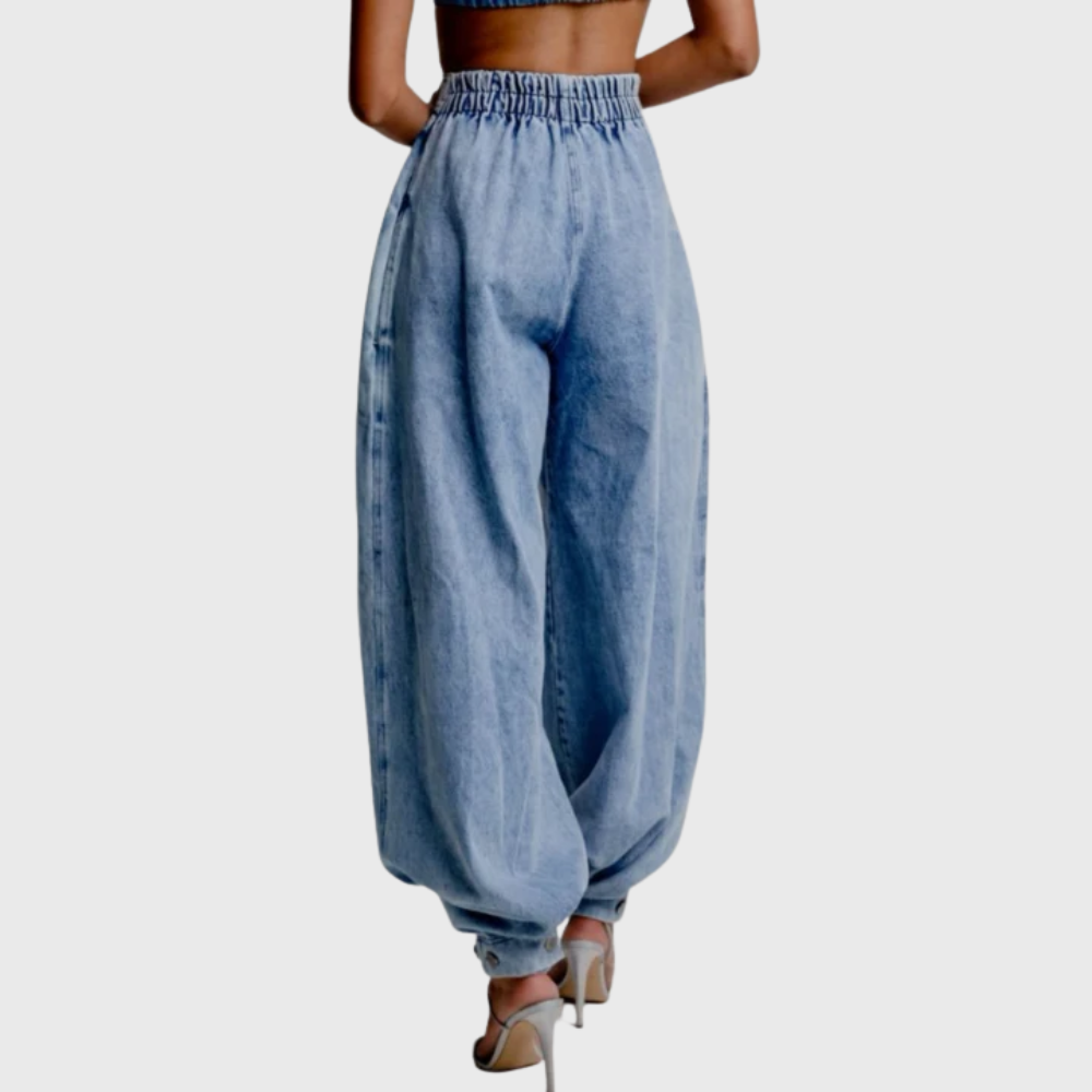 Jeans a vita alta con taglio a palloncino