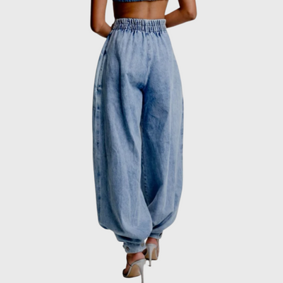 Jeans a vita alta con taglio a palloncino