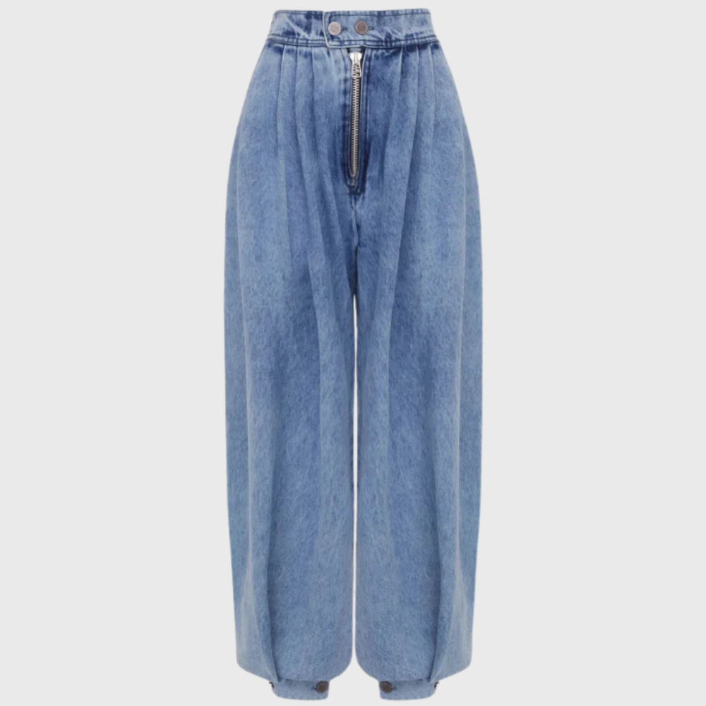 Jeans a vita alta con taglio a palloncino