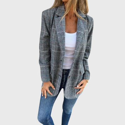Elegante blazer invernale a quadri