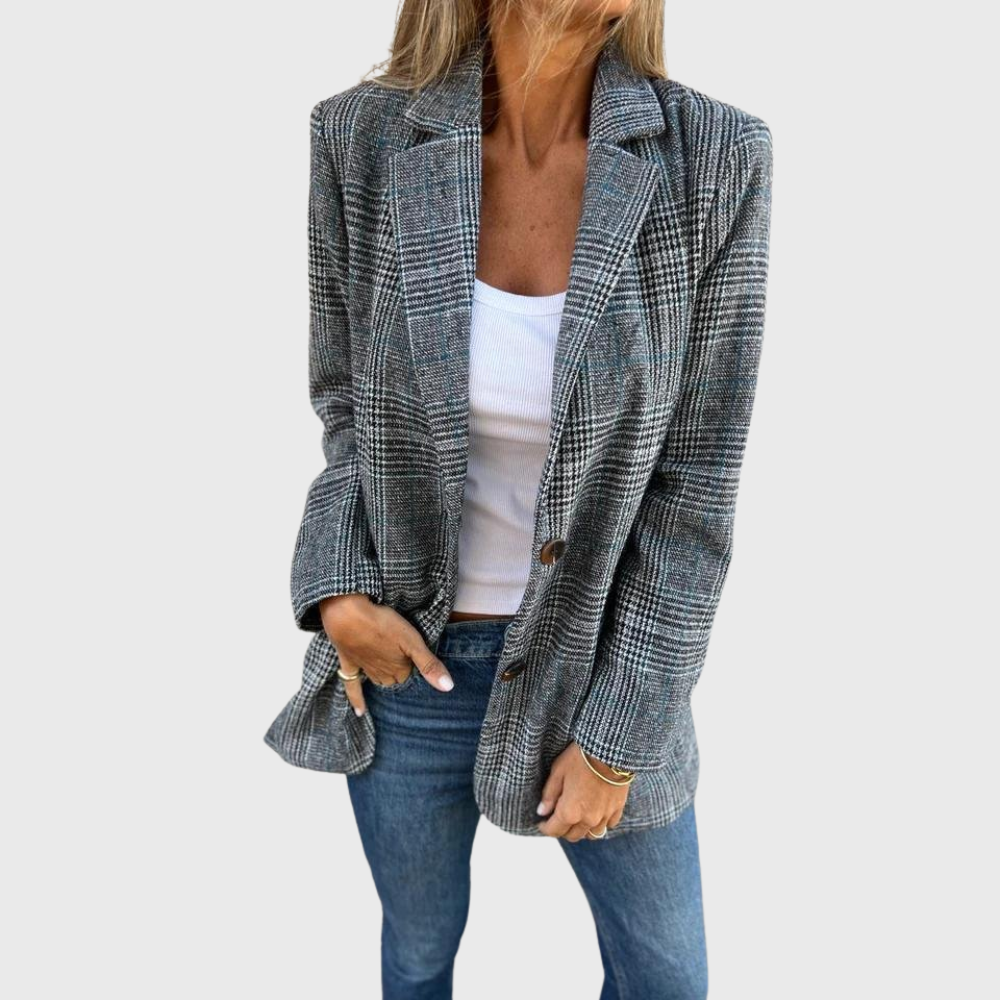Elegante blazer invernale a quadri