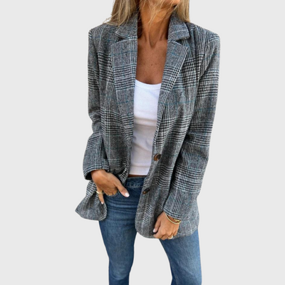 Elegante blazer invernale a quadri