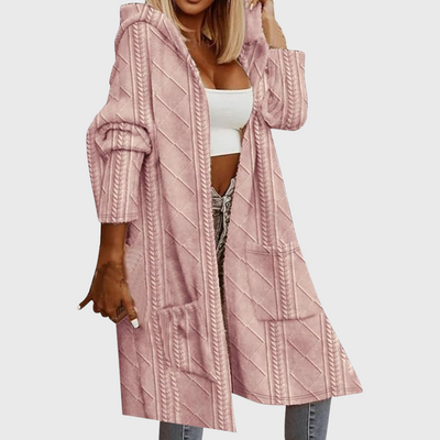 Cardigan a maniche lunghe con cappuccio
