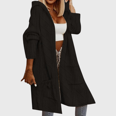 Cardigan a maniche lunghe con cappuccio