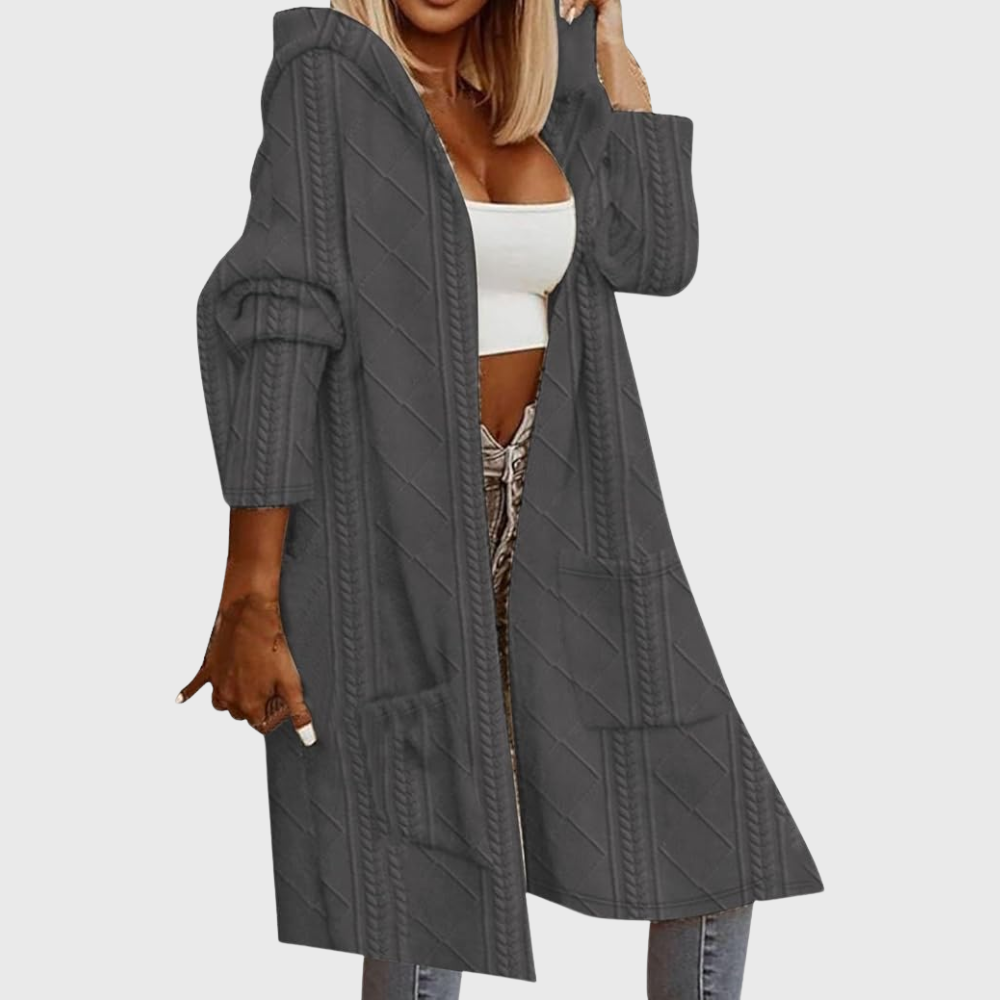 Cardigan a maniche lunghe con cappuccio