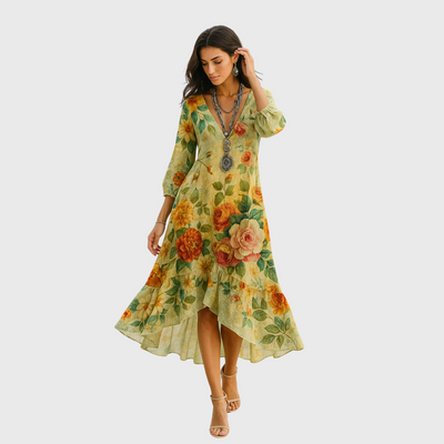 Abito Maxi Floreale Bohemien e Leggero