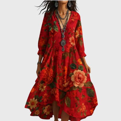 Abito Maxi Floreale Bohemien e Leggero