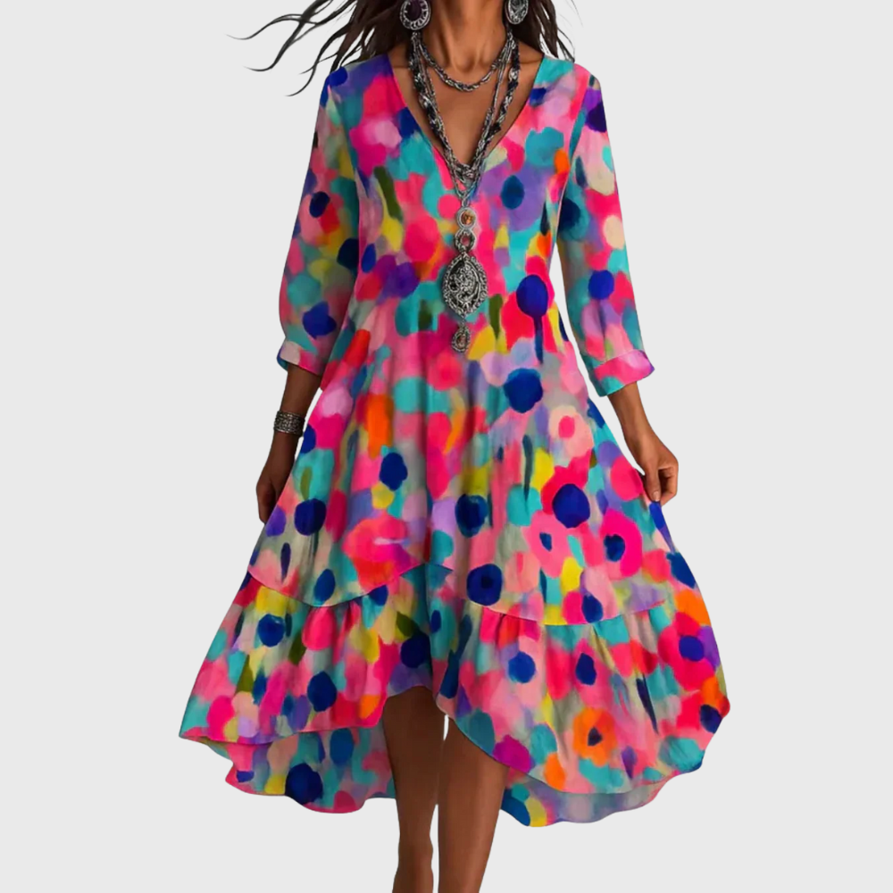 Abito Maxi Floreale Bohemien e Leggero