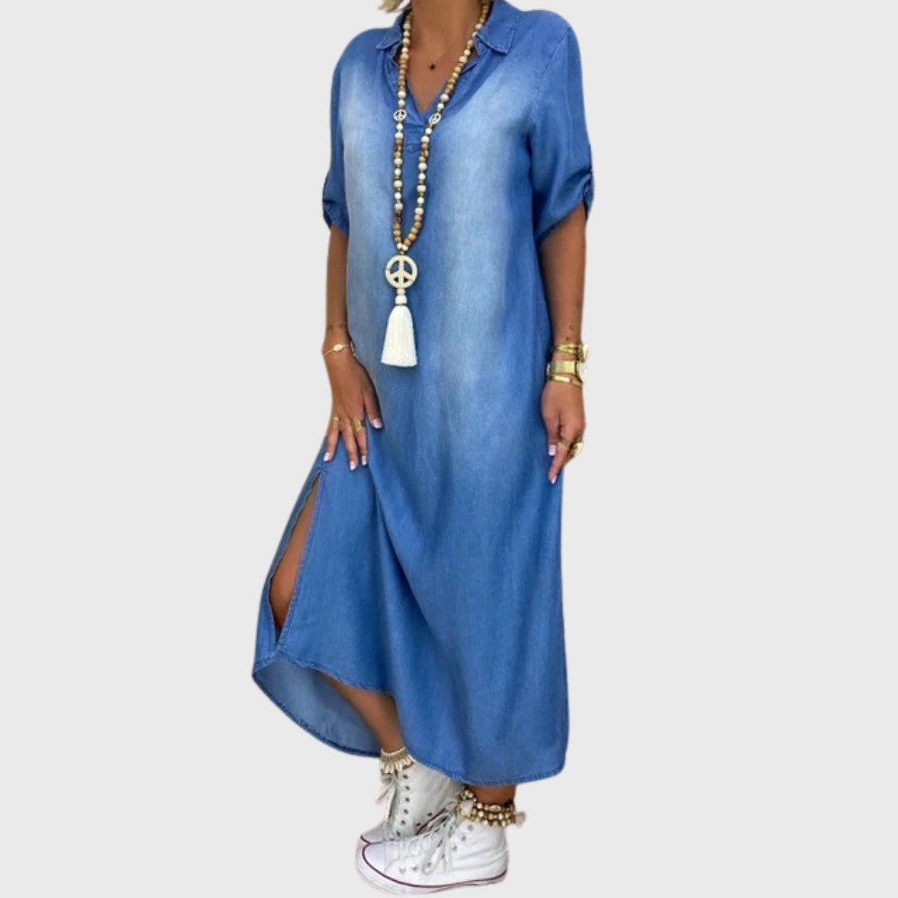 Abito Lungo Stile Jeans