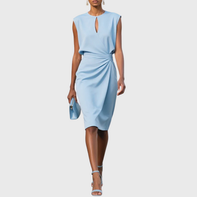 Abito midi estivo con scollo rotondo e cut-out