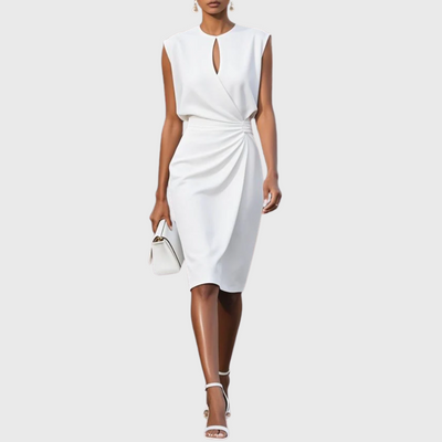 Abito midi estivo con scollo rotondo e cut-out