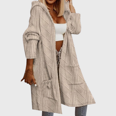 Cardigan a maniche lunghe con cappuccio