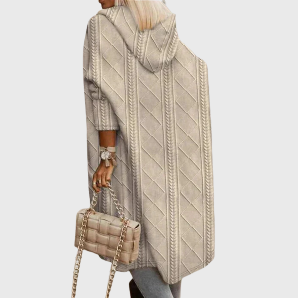 Cardigan a maniche lunghe con cappuccio