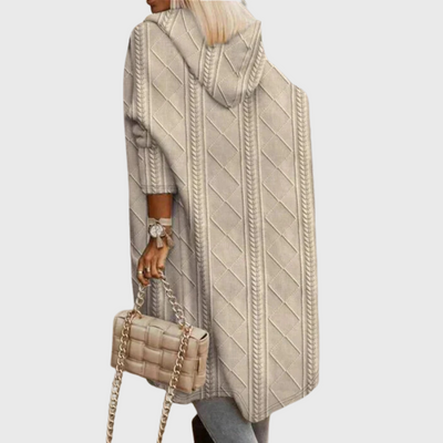 Cardigan a maniche lunghe con cappuccio
