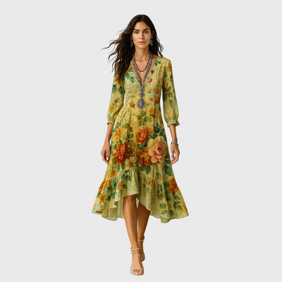 Abito Maxi Floreale Bohemien e Leggero