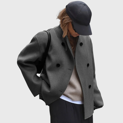 Elegante Cappotto Doppiopetto Beige