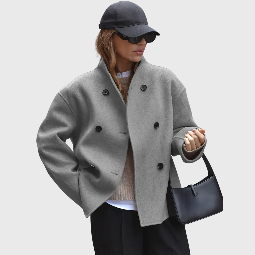 Elegante Cappotto Doppiopetto Beige