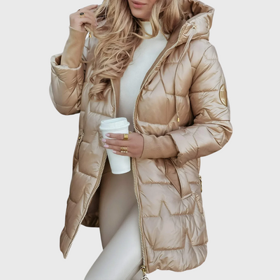 Cappotto Invernale Elegante con Cappuccio e Imbottitura