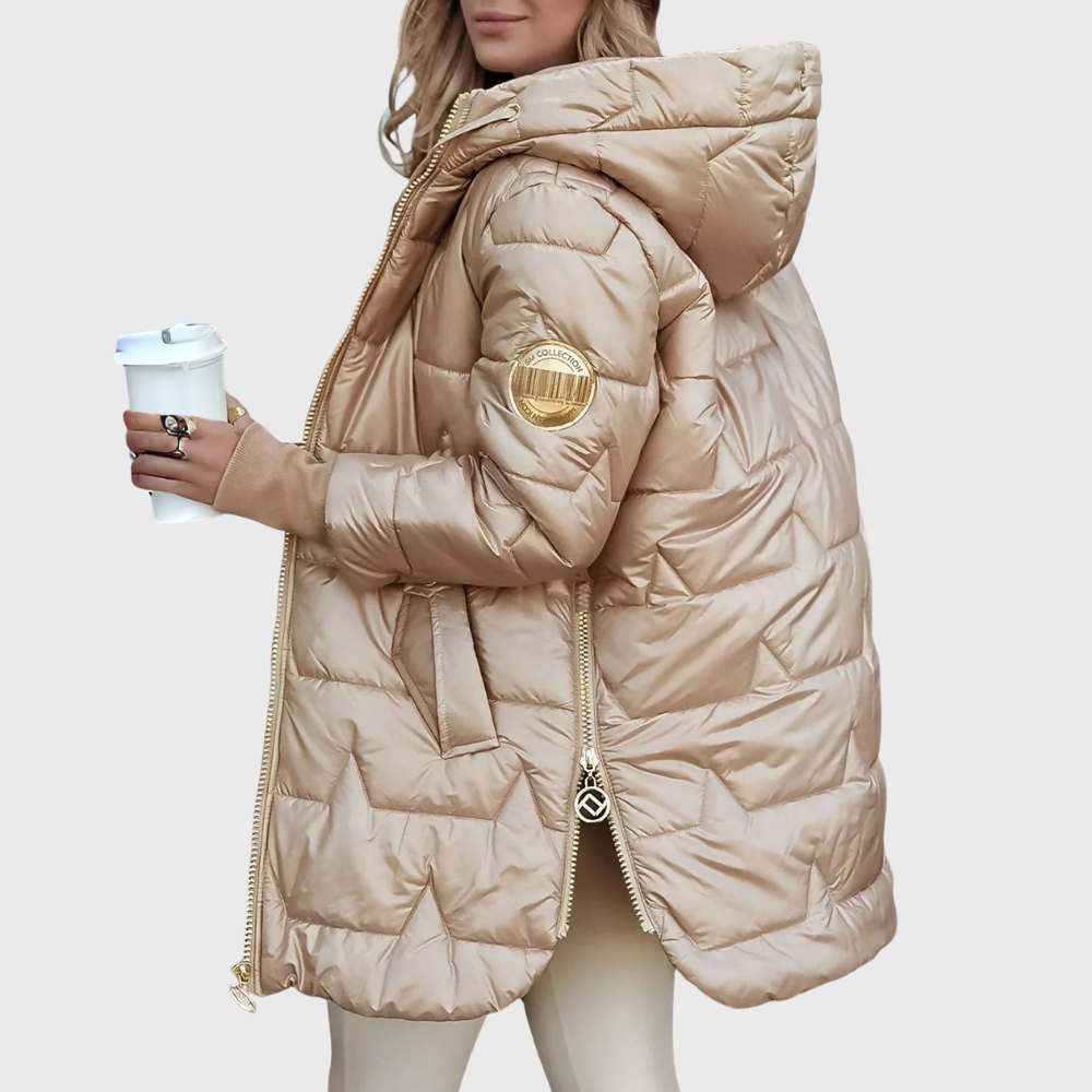 Cappotto Invernale Elegante con Cappuccio e Imbottitura