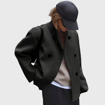 Elegante Cappotto Doppiopetto Beige